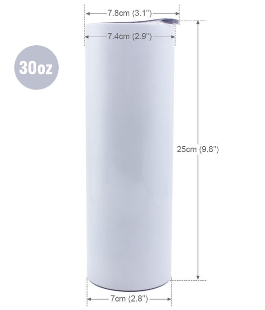 50PCS 30oz Skinny Tumbler Stainless Steel Insulated Water Bottle