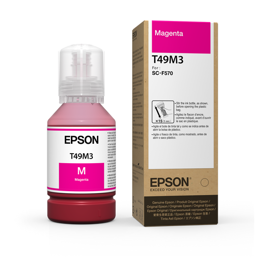 Epson T49M UtlraChrome Dye Sub Ink, Magenta, 140ml