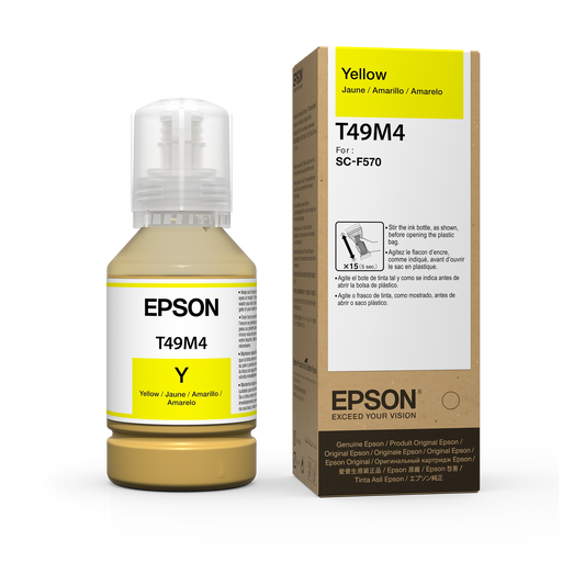 Epson T49M UtlraChrome Dye Sub Ink, Yellow, 140ml